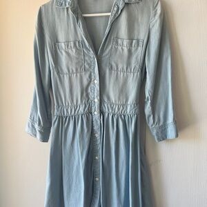 Sam Edelman Women's Blue Tessie Chambray Shirt Dress Size 0